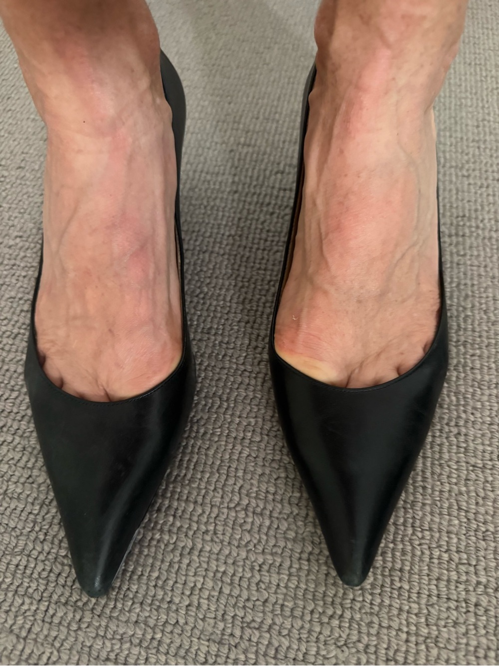 Cole Haan Black Leather Pointed Toe Pumps - Picture 6 of 6
